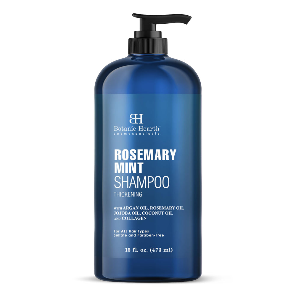 Botanic Hearth Rosemary Mint Shampoo bottle for a fuller-looking hair cleanse.