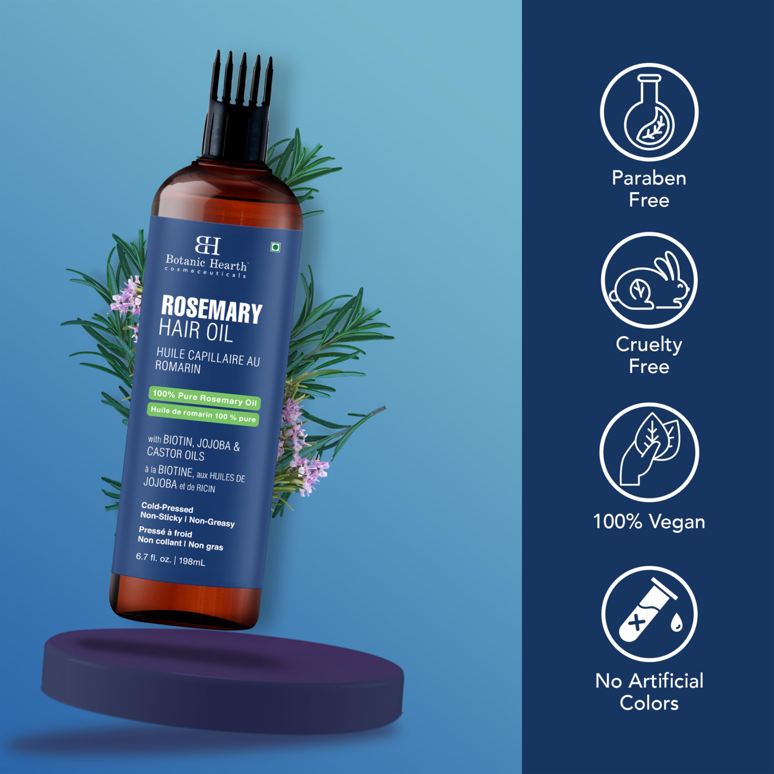 Botanic Hearth rosemary oil applicator enabling precise root treatments.