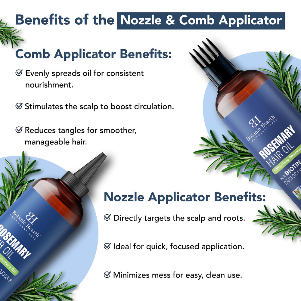 Botanic Hearth rosemary oil shows biotin and jojoba in formula