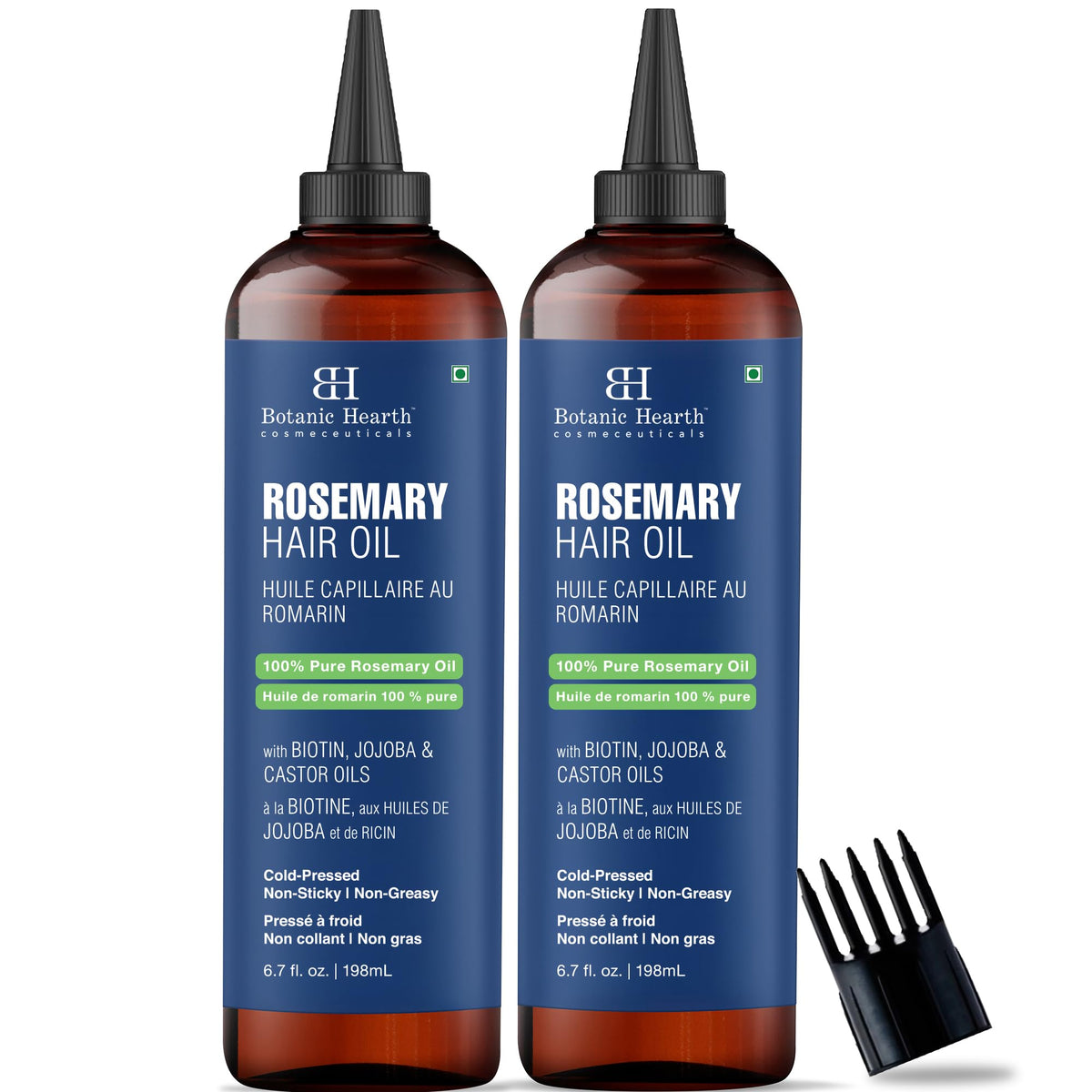 Botanic Hearth rosemary oil bottle for scalp nourishment and easy application.