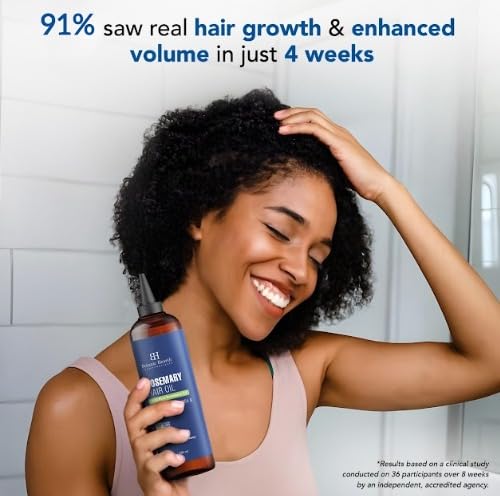 Botanic Hearth rosemary oil on dry damaged hair section