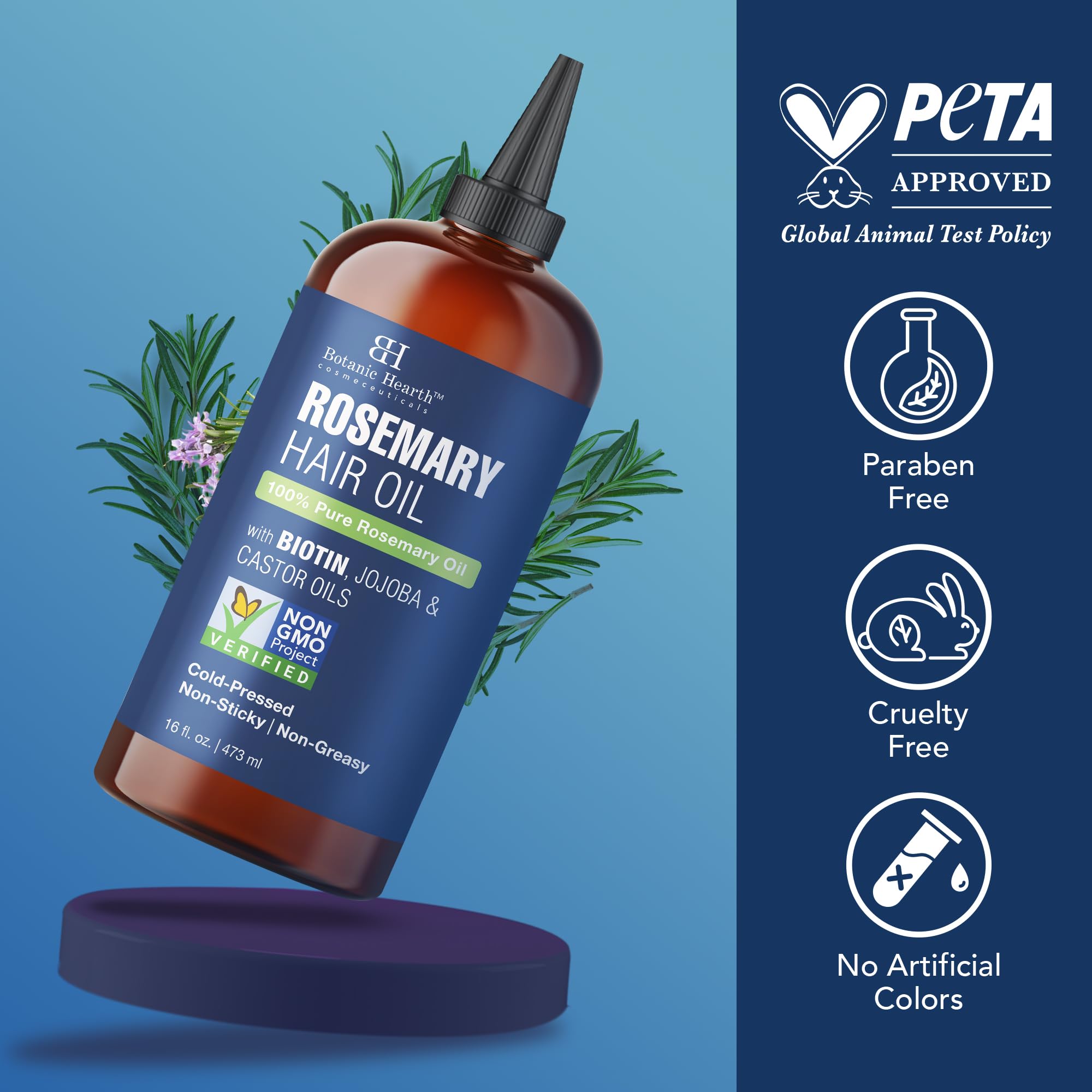 Botanic Hearth rosemary oil herbal aroma emphasizes refreshing cleansing ritual.