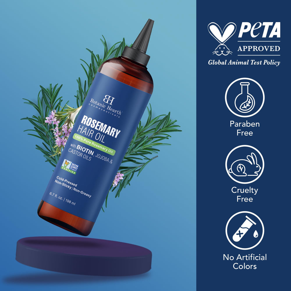 Botanic Hearth rosemary oil applied to scalp for hair support