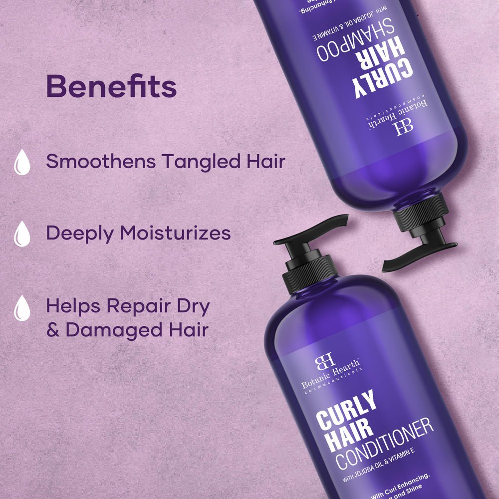 Botanic Hearth sulfate-free label emphasizes gentle cleansing for curls.