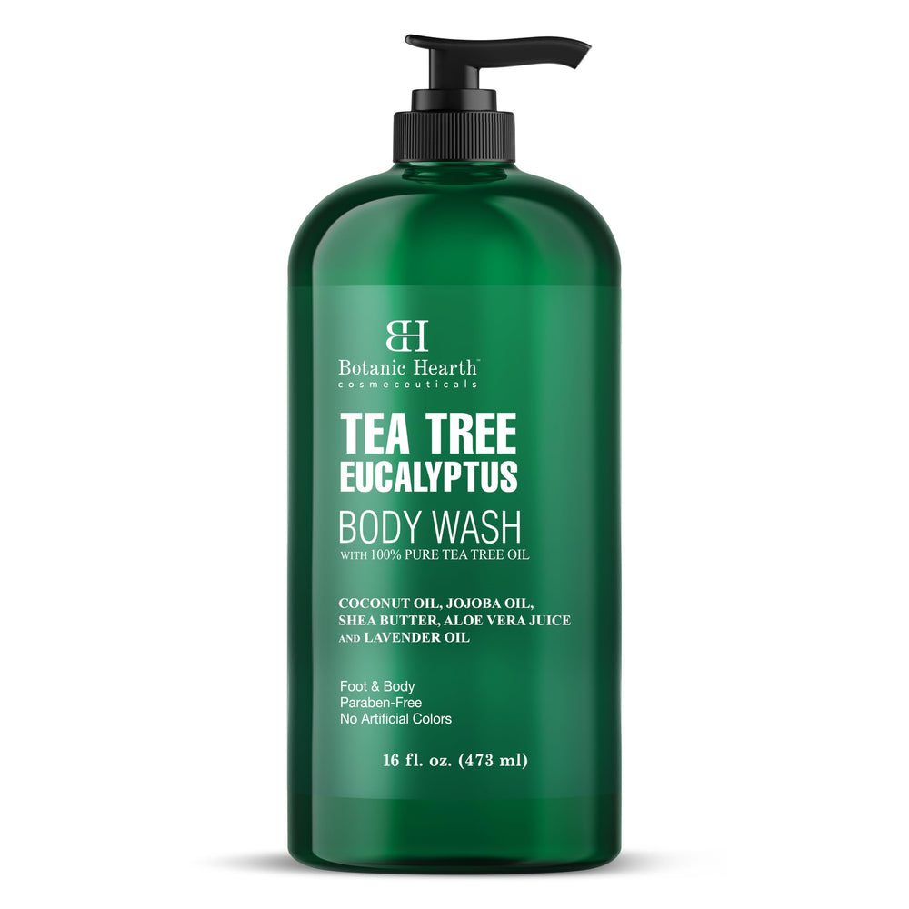 Botanic Hearth Tea Tree Body Wash bottle for refreshing cleanse and hydrated skin
