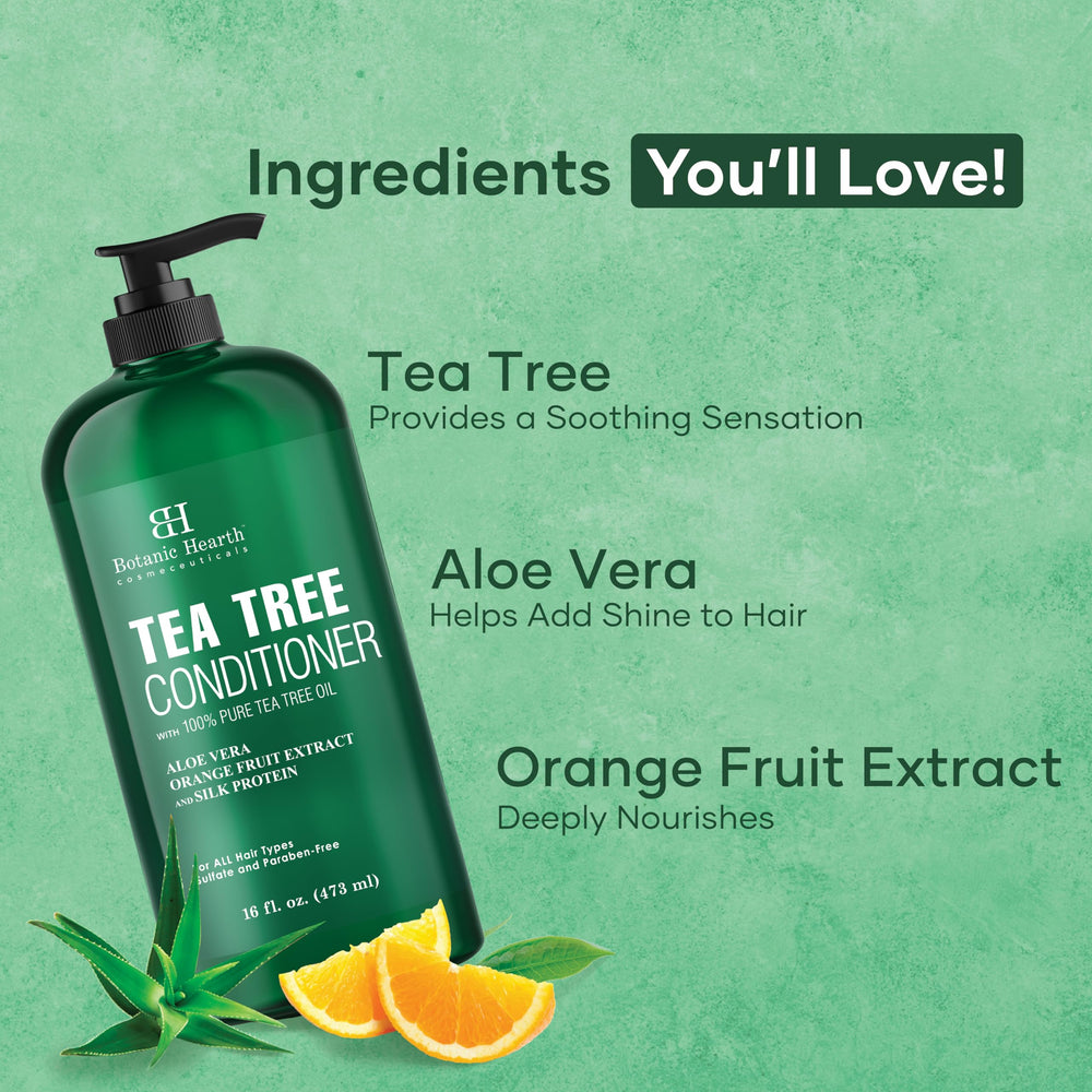 Botanic Hearth Tea Tree Conditioner on color-treated hair—color-safe hydration.