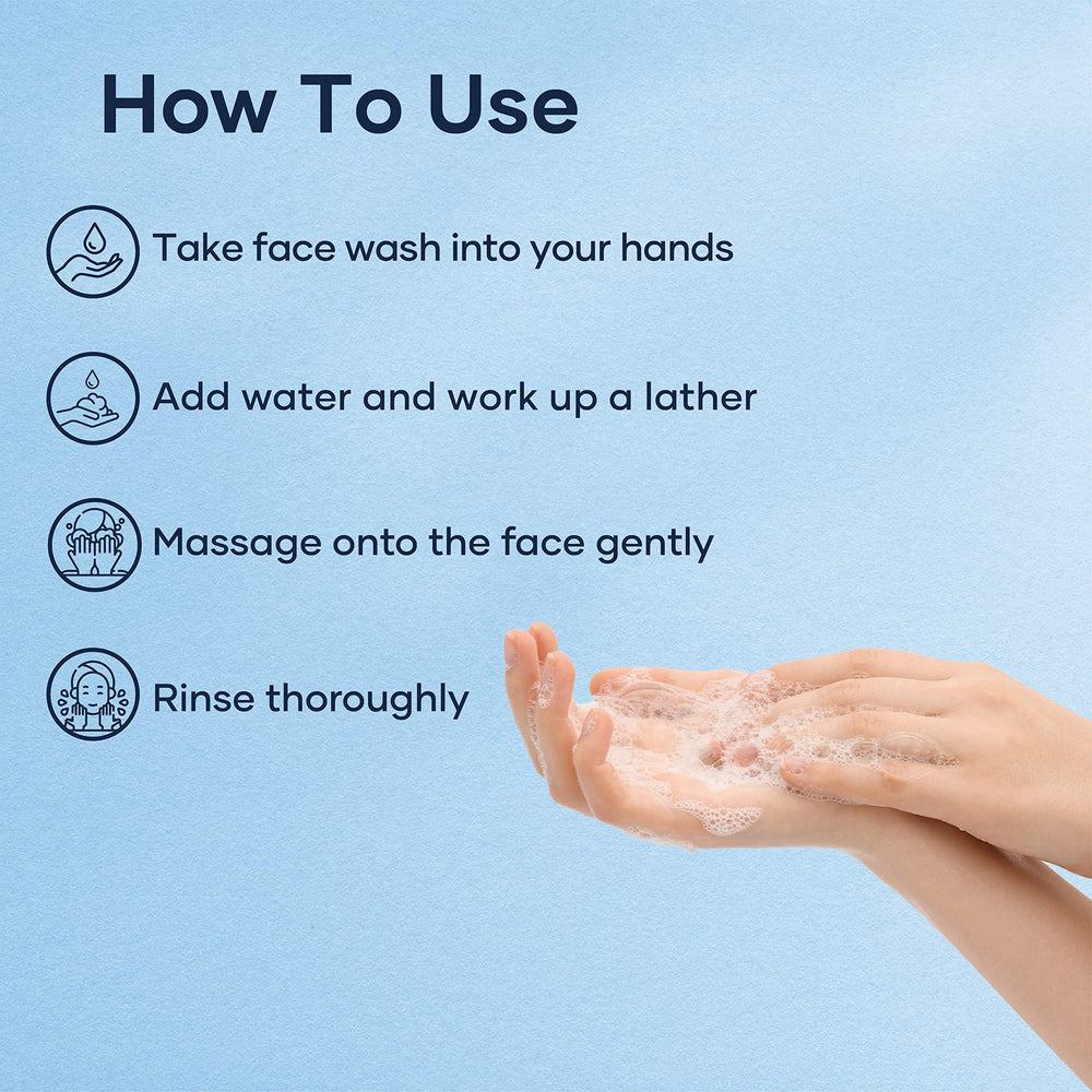Botanic Hearth Tea Tree Face Wash lathering, showcasing deep cleansing action.