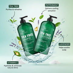 Botanic Hearth Tea Tree Oil bottle ideal for natural scalp care.