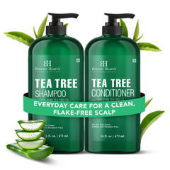 Botanic Hearth Tea Tree Shampoo bottle for refreshing scalp care.