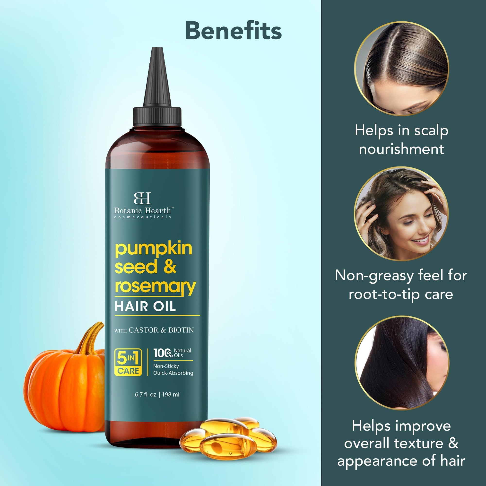 Botanic Hearth oil texture drop on fingertip showing fast-absorbing, non-greasy feel