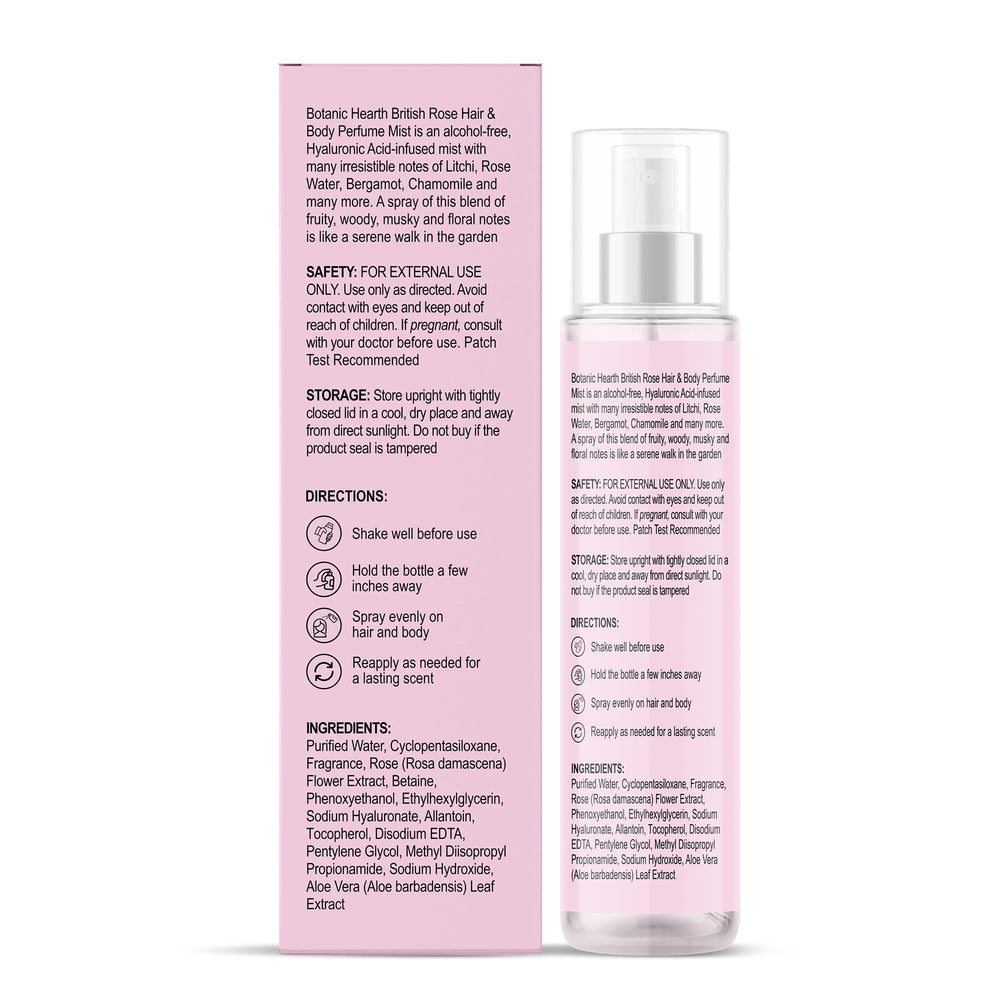 Botanic Hearth travel-friendly 100 ml bottle ideal for on-the-go refresh.