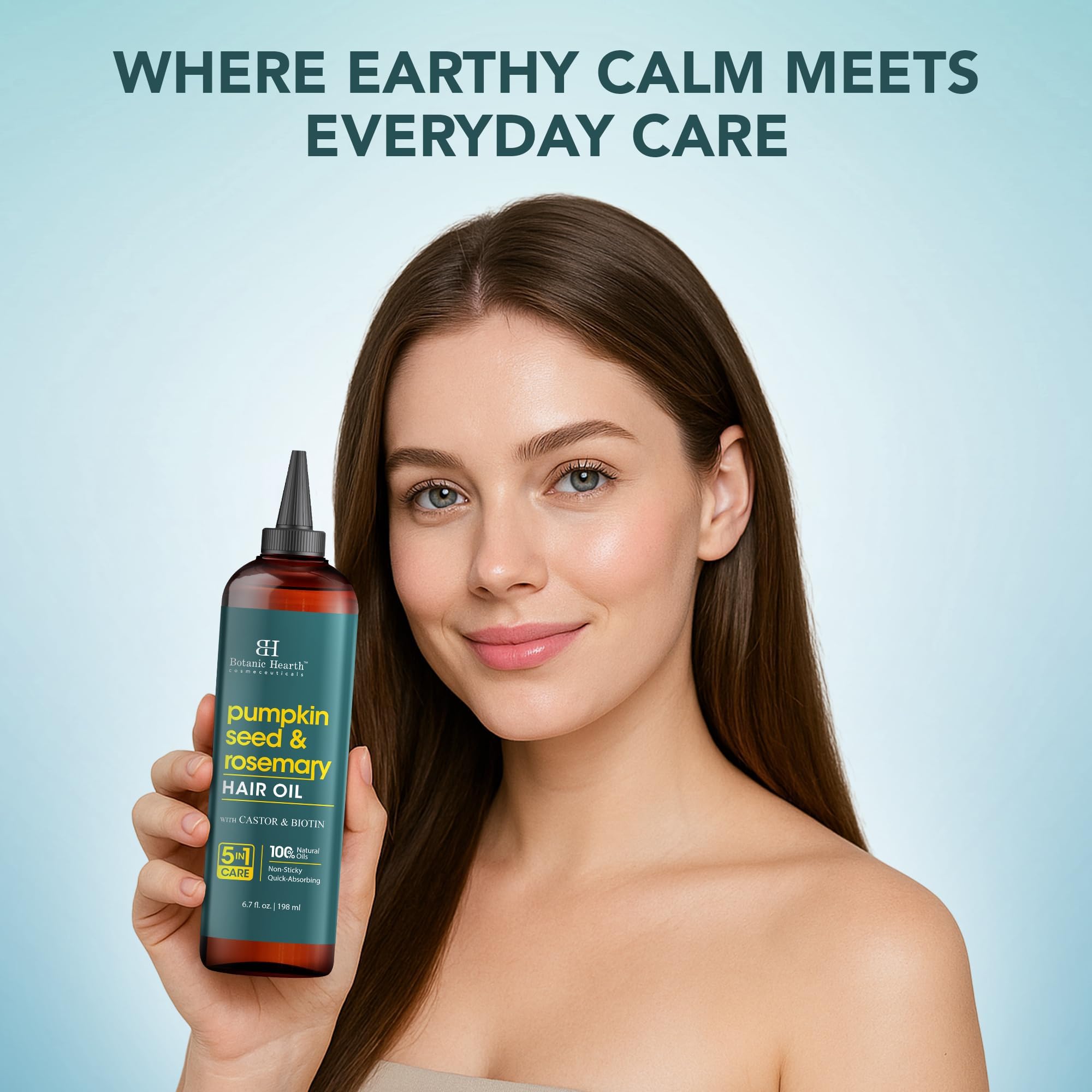 Botanic Hearth applying oil to scalp demonstrating massage for improved circulation