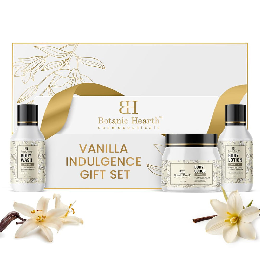 Botanic Hearth Vanilla Body Wash pump bottle offers a nourishing daily cleanse.