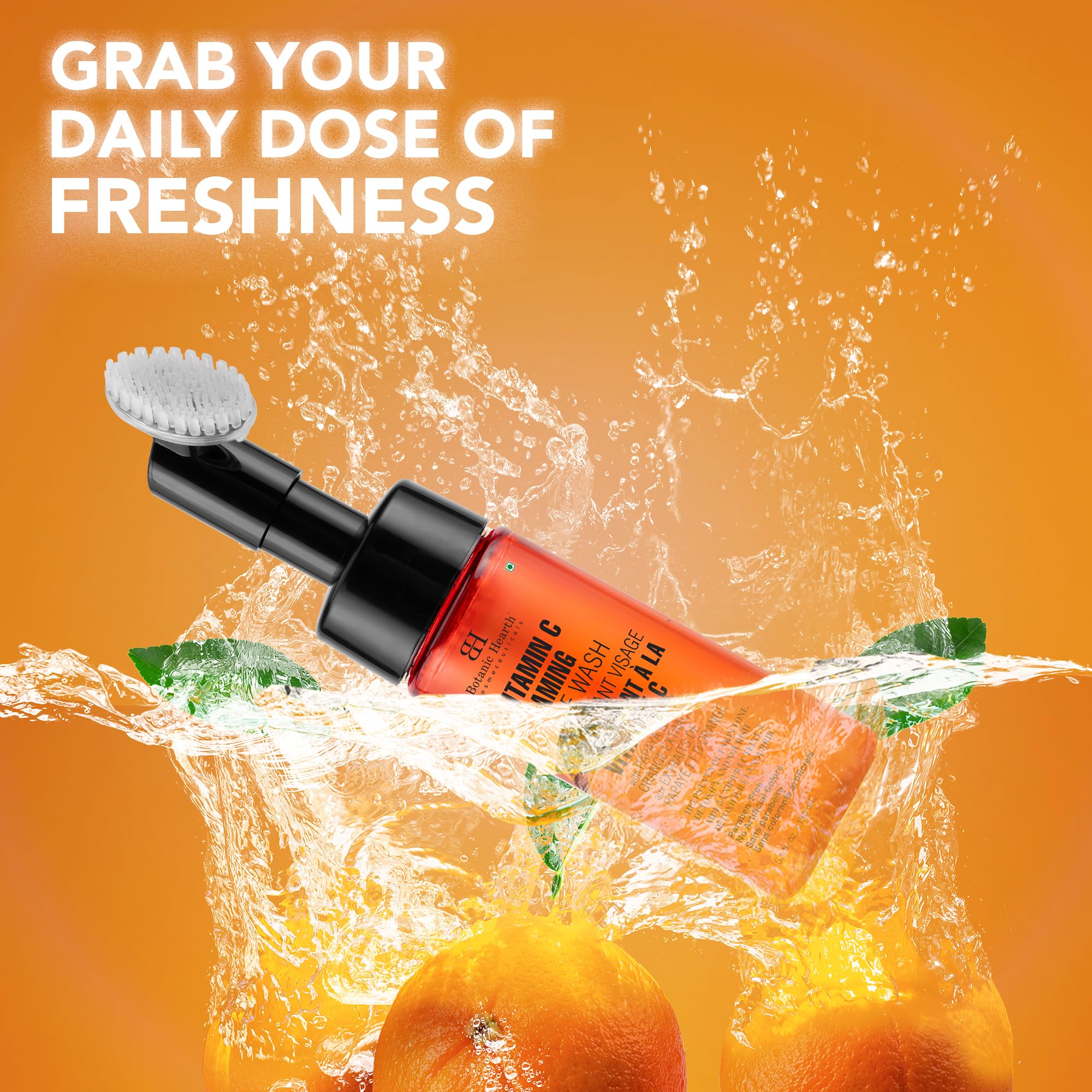 Built-in silicone brush on Botanic Hearth face wash for easy cleansing and exfoliation.