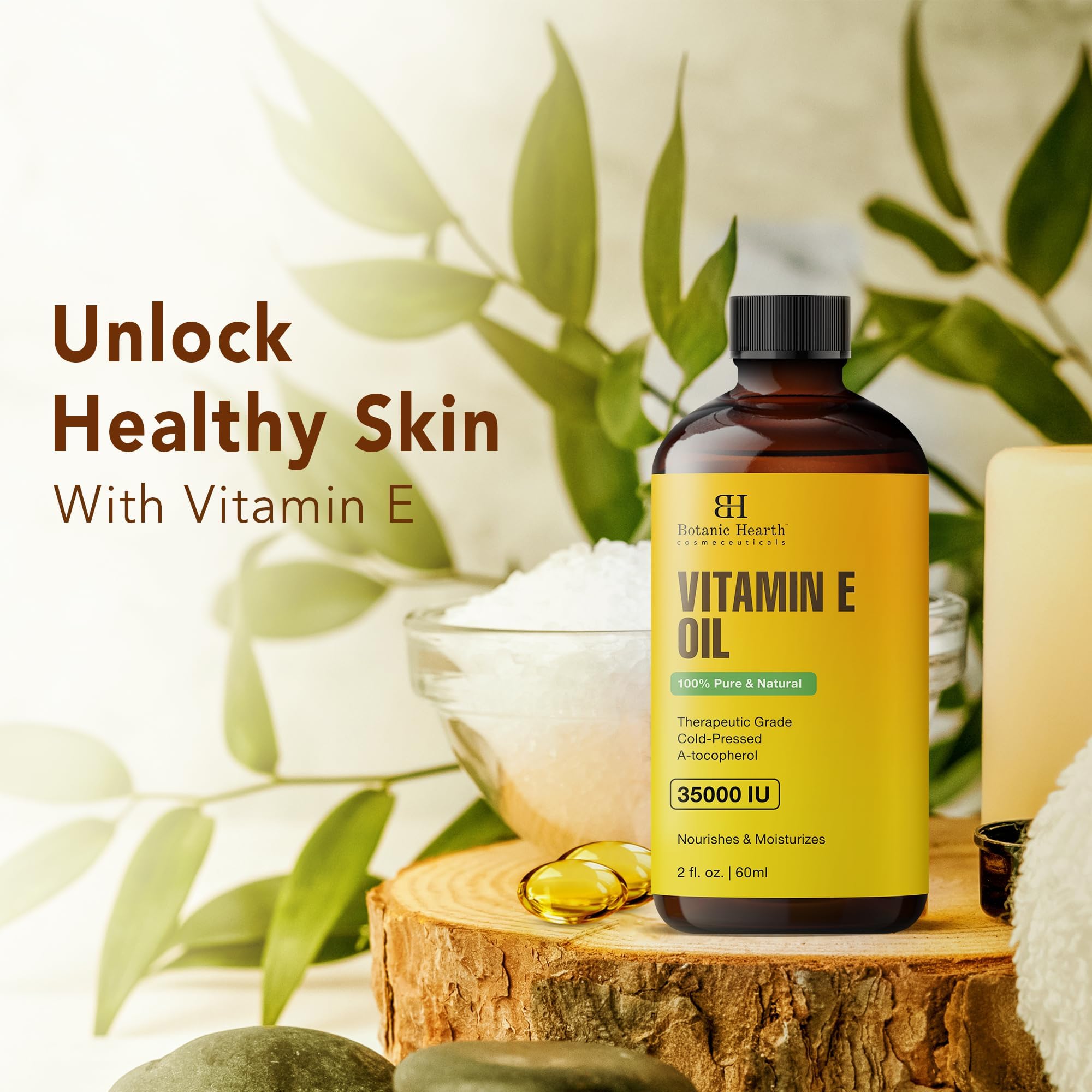 Botanic Hearth Vitamin E Oil used for hair care application