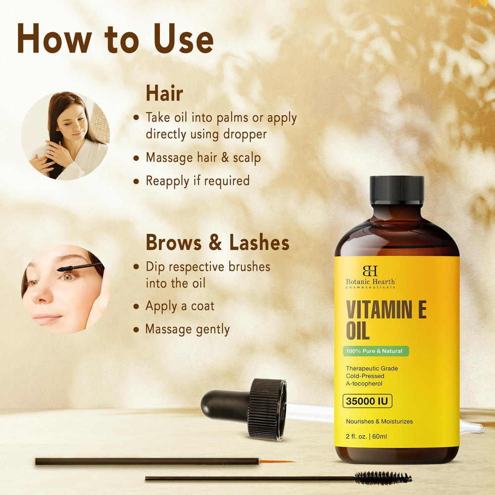 Botanic Hearth Vitamin E Oil applied to skin for hydration