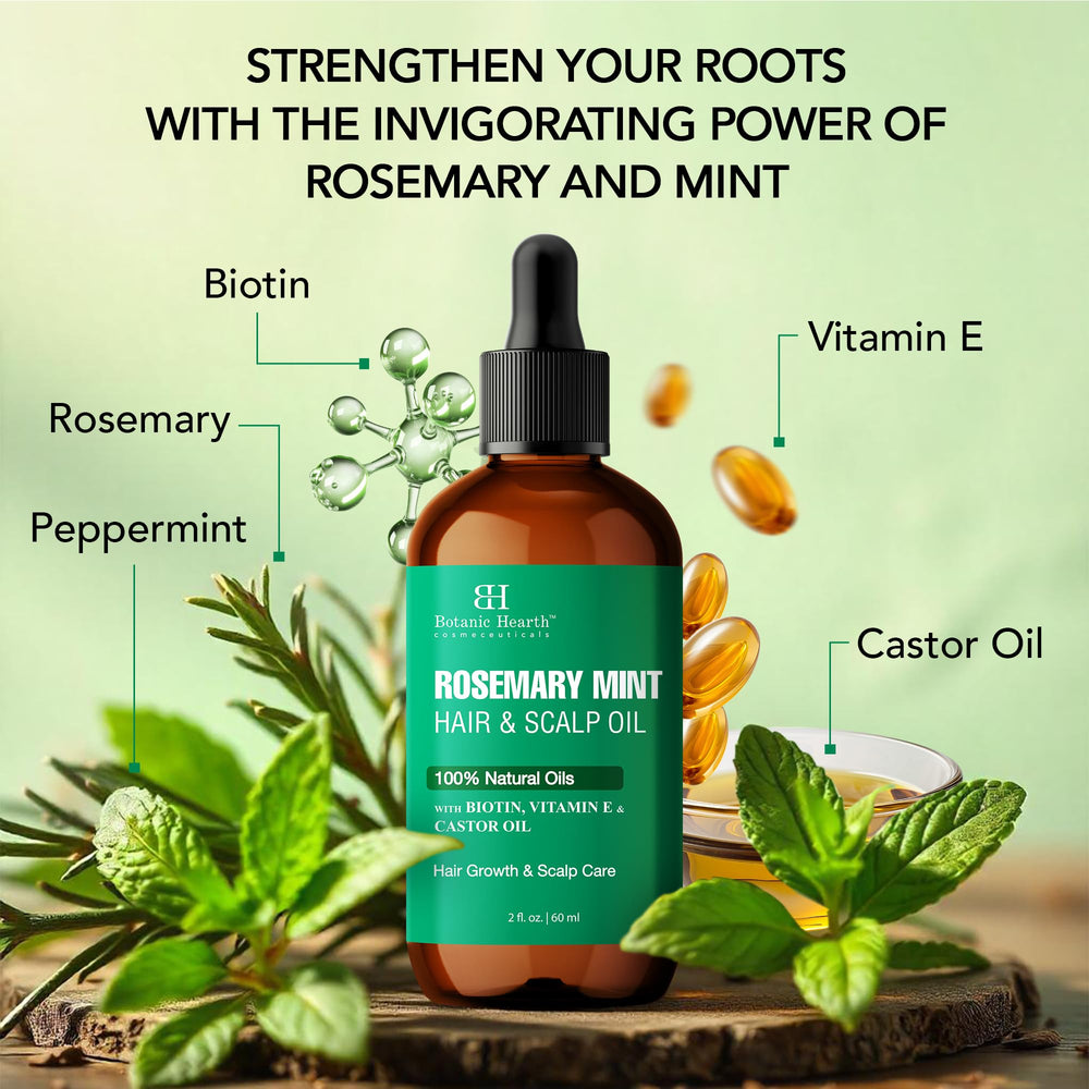 Botanic Hearth Weightless Mint Rosemary Oil texture – quick-absorbing formula for scalp comfort