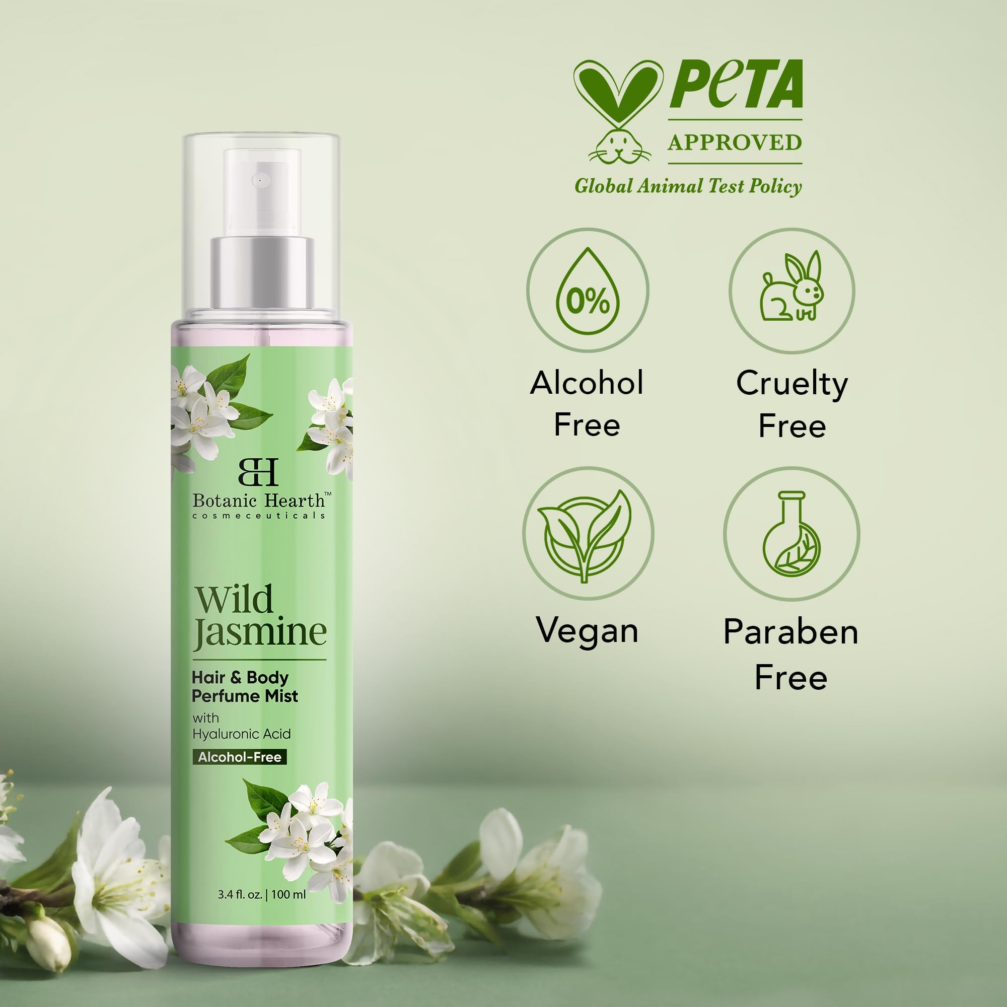 Botanic Hearth Wild Jasmine body mist applied for a light bloom on skin