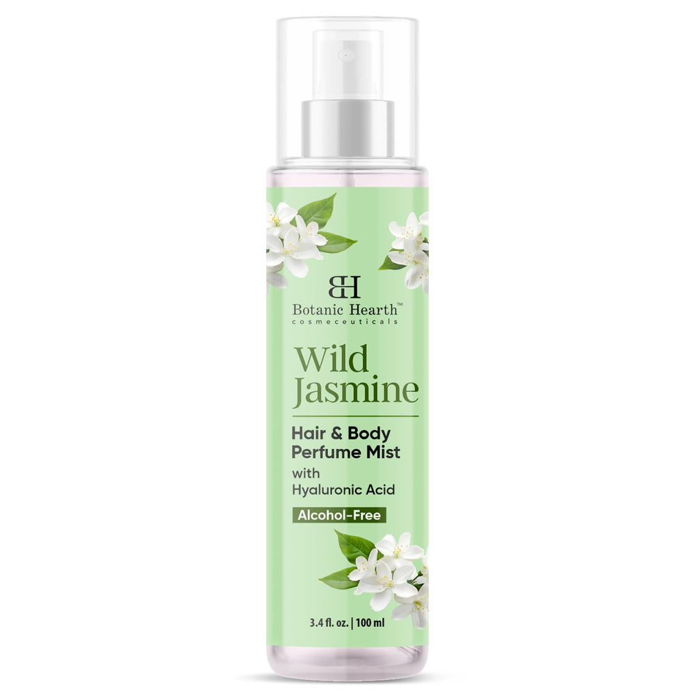 Botanic Hearth Wild Jasmine fragrance spray bottle close-up showing soft floral notes