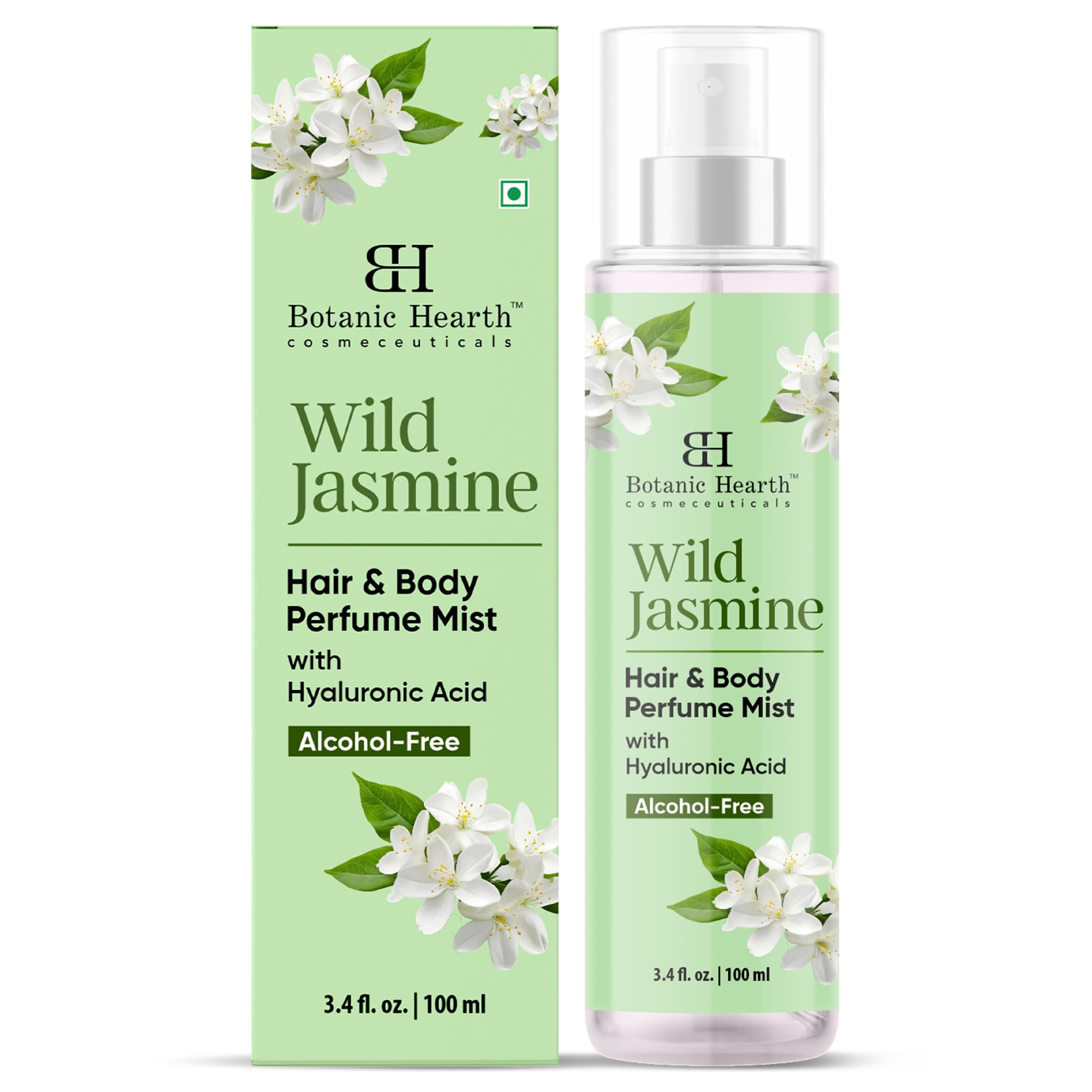 Botanic Hearth Wild Jasmine hair mist spritzed for a refreshing aroma