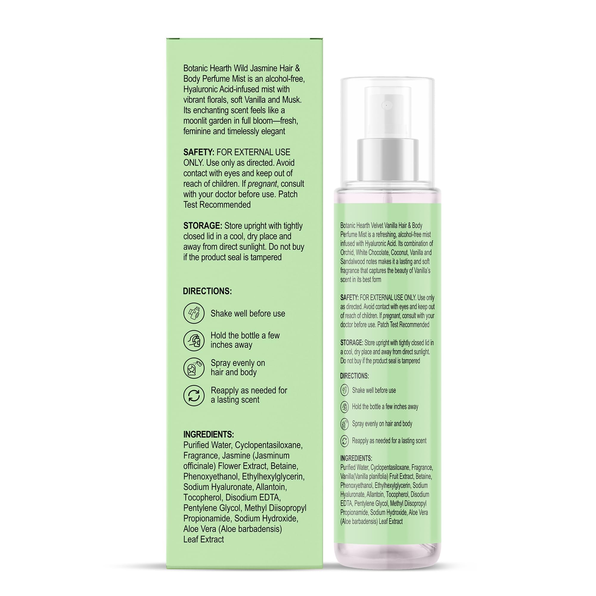 Botanic Hearth Wild Jasmine hair spray beside makeup brushes