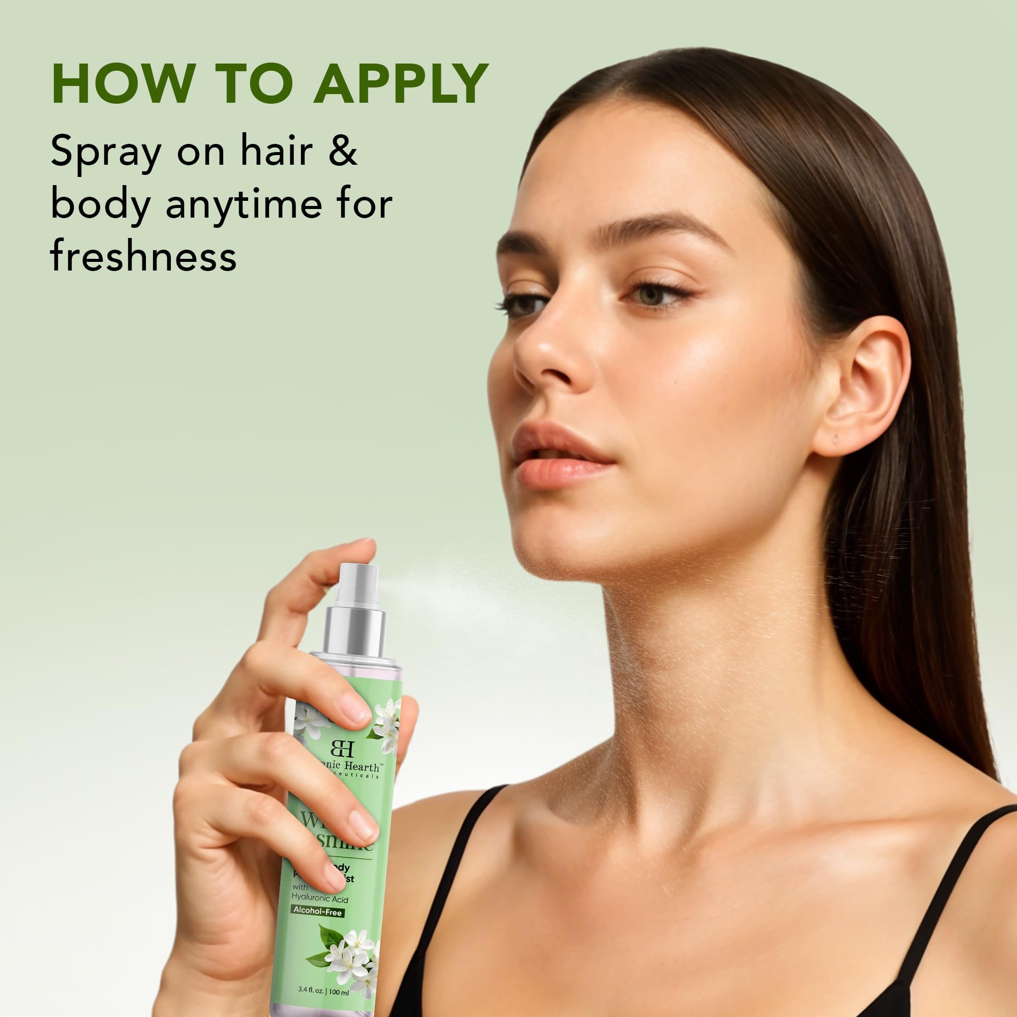 Botanic Hearth Wild Jasmine scent aura on neck for a lingering floral glow