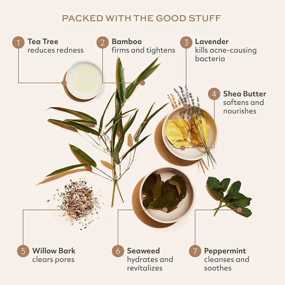 Botanic Tree face wash on hand demonstrates easy application