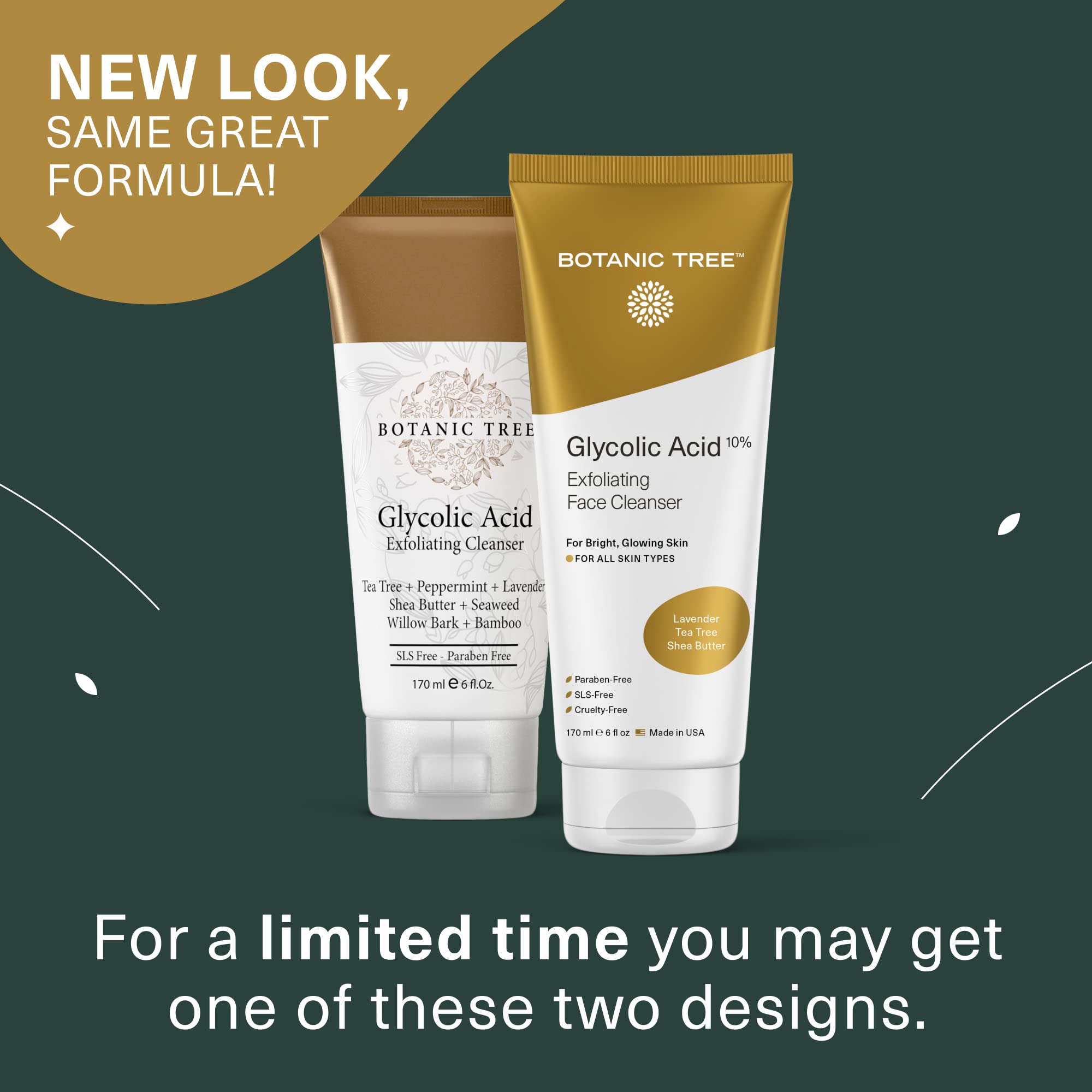 Botanic Tree Glycolic Face Wash foam demonstrates gentle cleansing and light exfoliation.