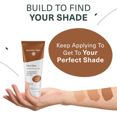 Botanic Tree Self Tanner lotion arm swatch demonstrates fast absorption and streak-free finish.