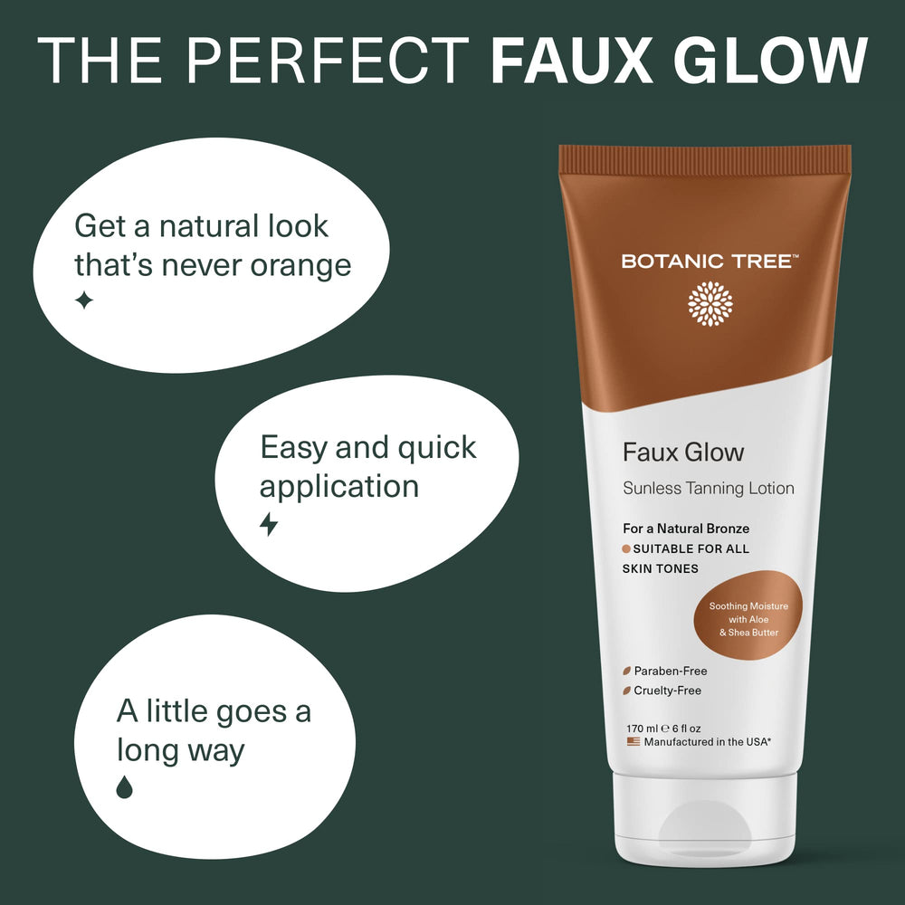 Botanic Tree Self Tanner lotion pump-dispense demonstrates easy, mess-free application.