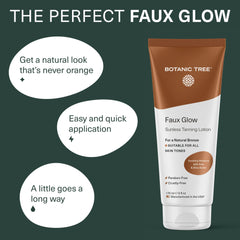 Botanic Tree Self Tanner lotion pump-dispense demonstrates easy, mess-free application.