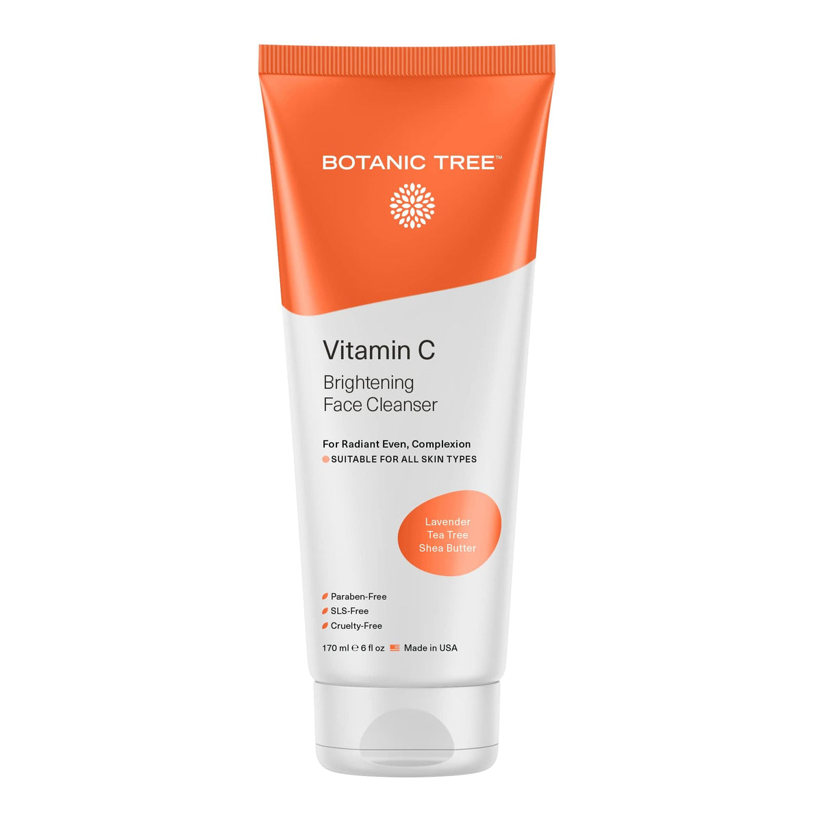 Botanic Tree Vitamin C Face Wash bottle closeup for a refreshing daily cleanse that brightens skin.
