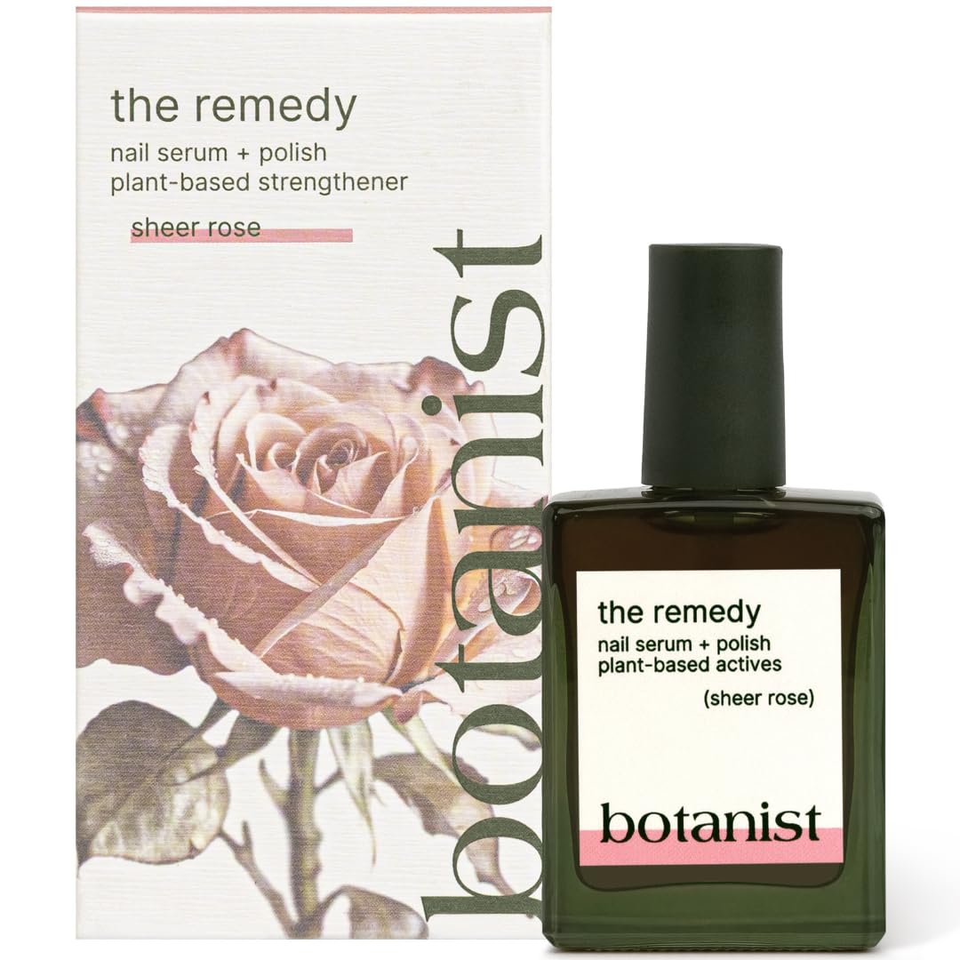 Botanist Nails The Remedy bottle rose shade—strengthening for damaged nails.