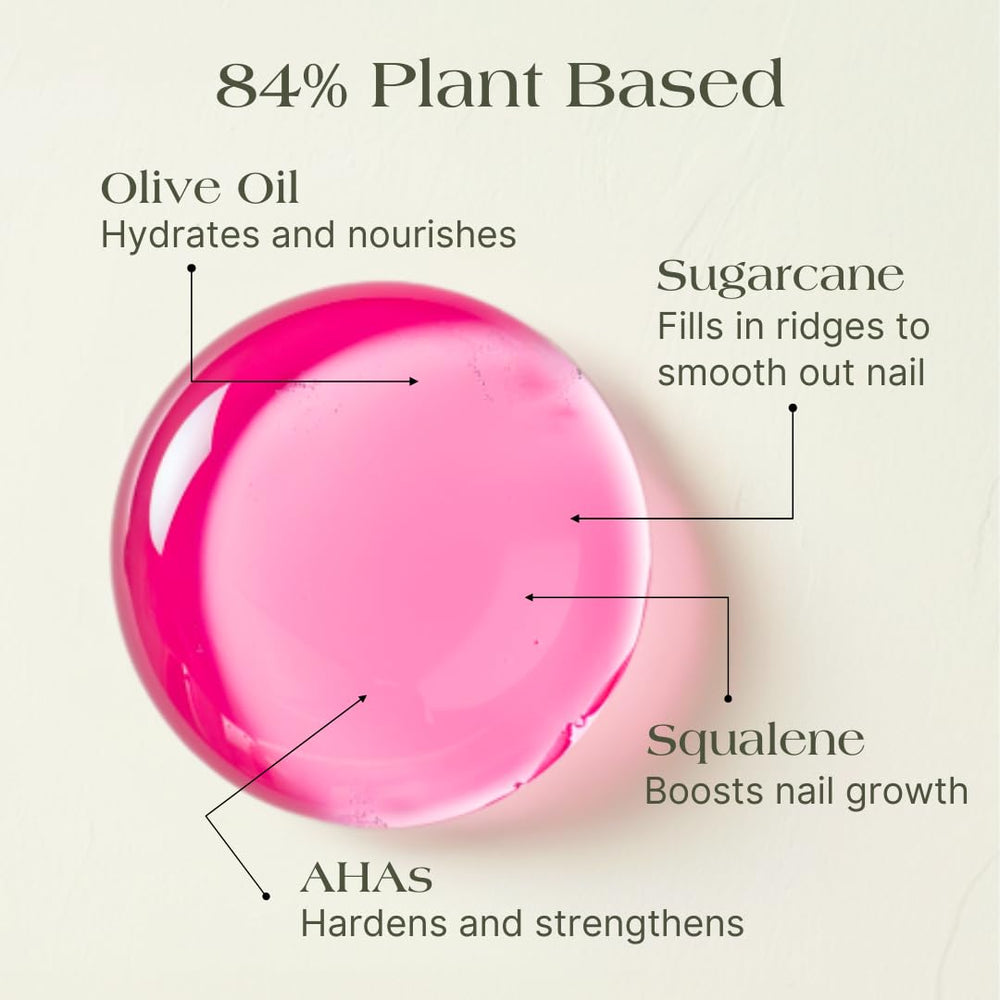 Botanist Nails The Remedy rose swatch on nails shows strength and color.
