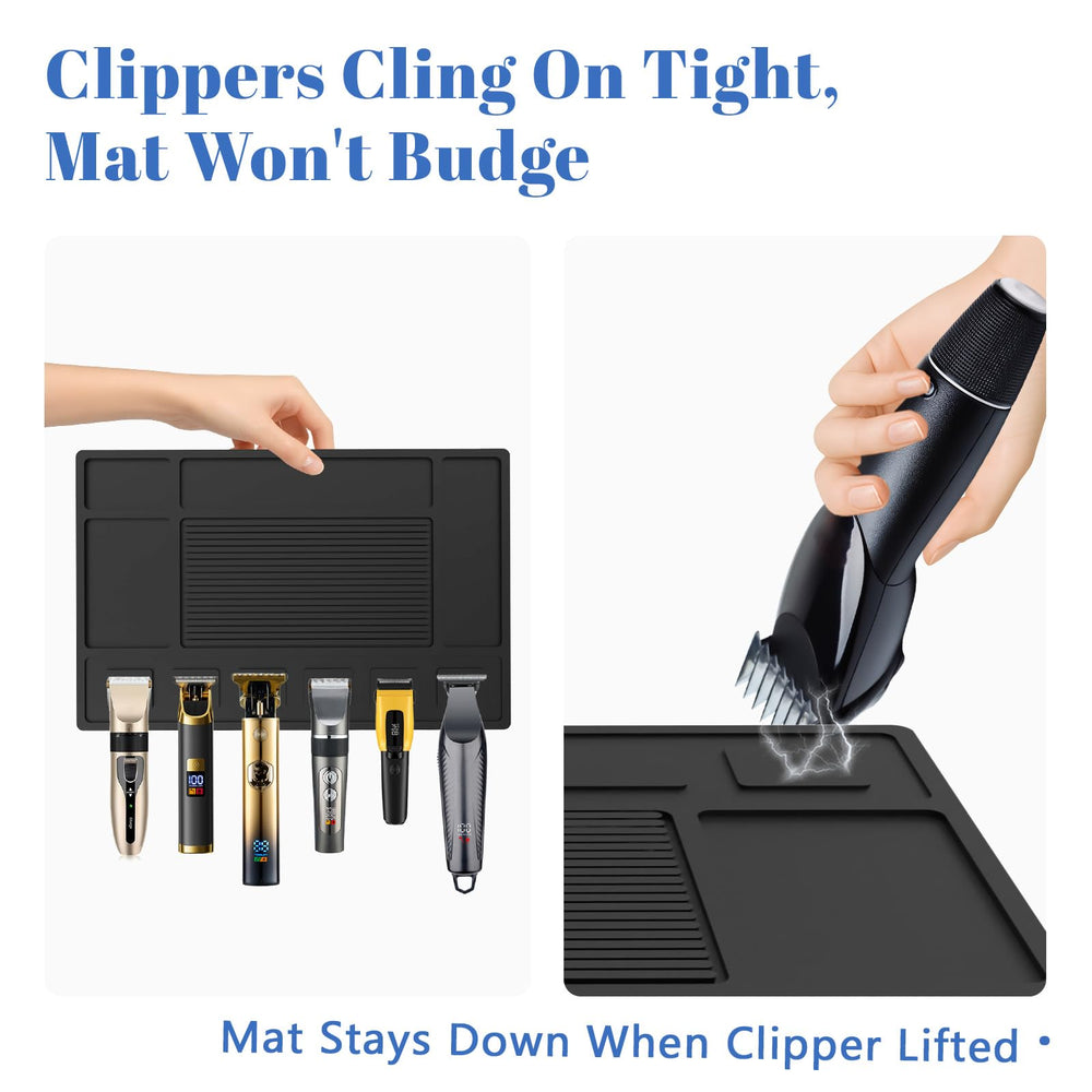 Botyboty barber mat non-slip surface with textured zones prevents slipping during cuts