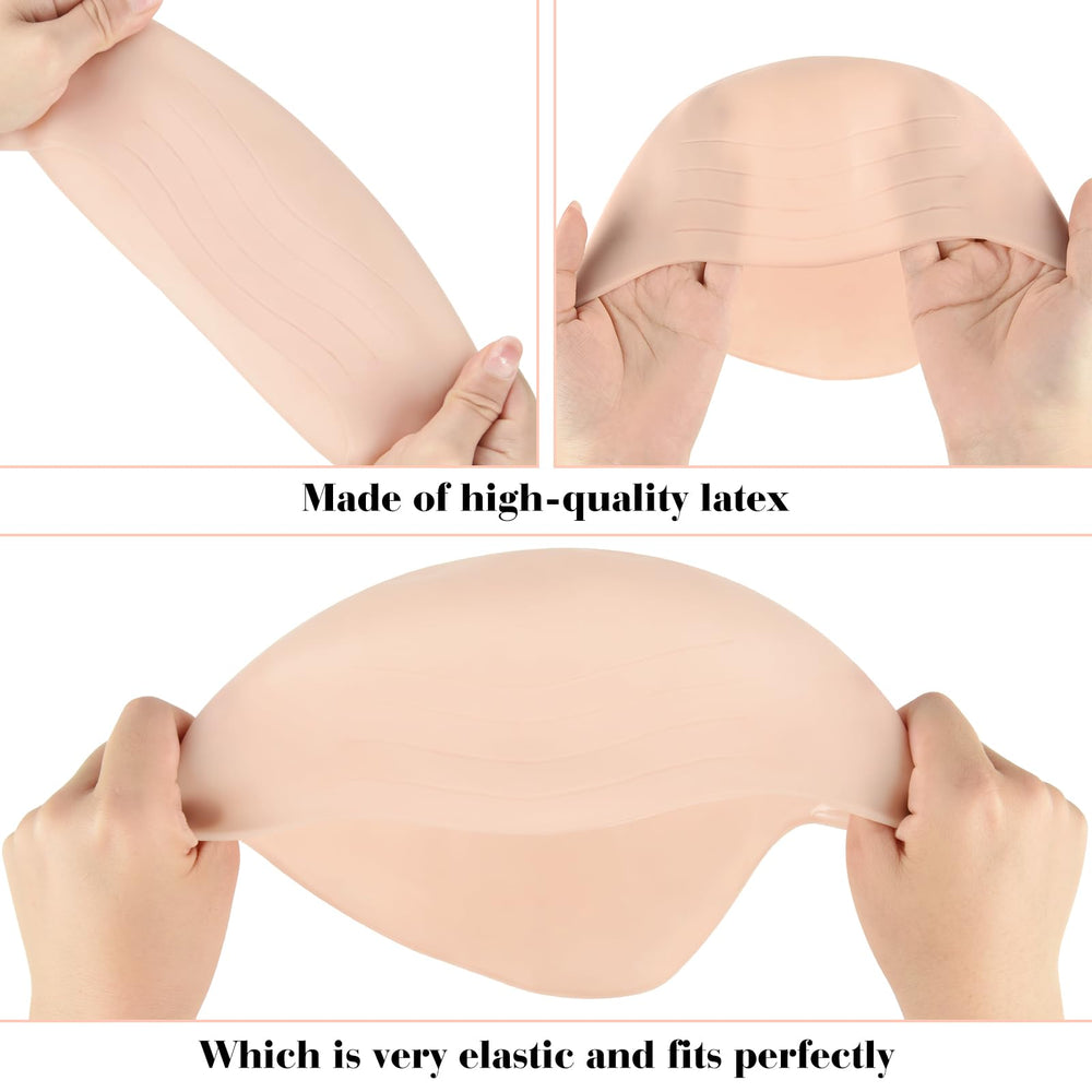 Bouiexye bald-cap edge closeup shows latex edge for seamless blend.