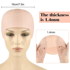 Bouiexye bald-cap side view demonstrates comfortable fit for cosplay.