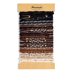 Bouiexye boho hair ties closeup with soft nylon elastics for gentle wear.