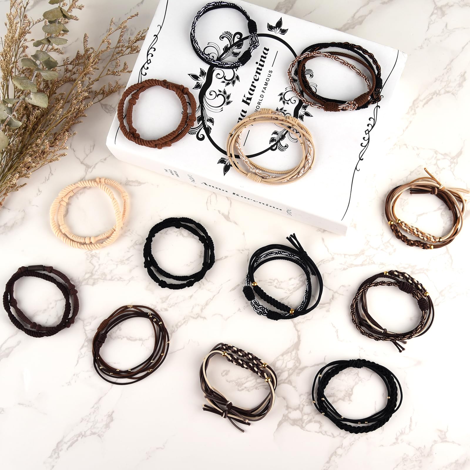 Bouiexye boho hair ties braided detail highlighting durable hold for thick hair.