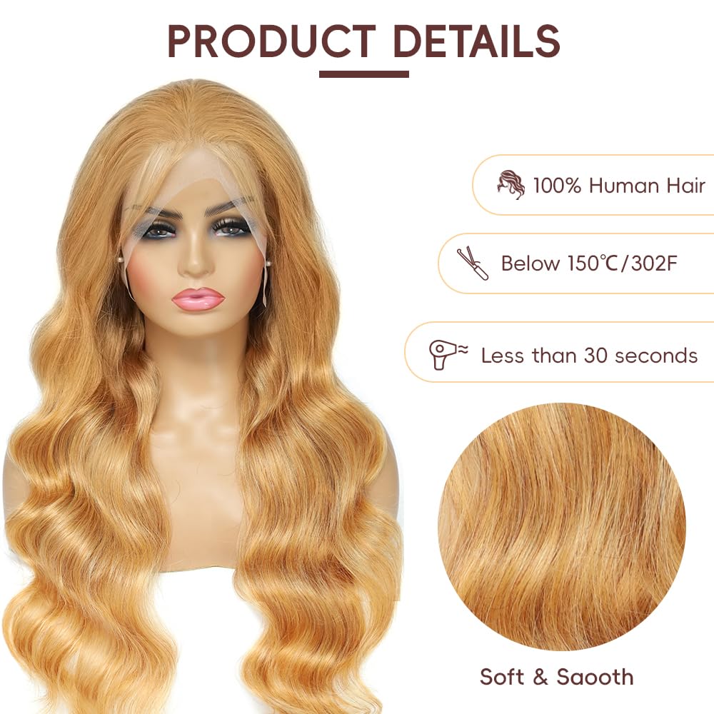 Boumon Honey Blonde HD lace front wig cap construction for secure, all-day wear