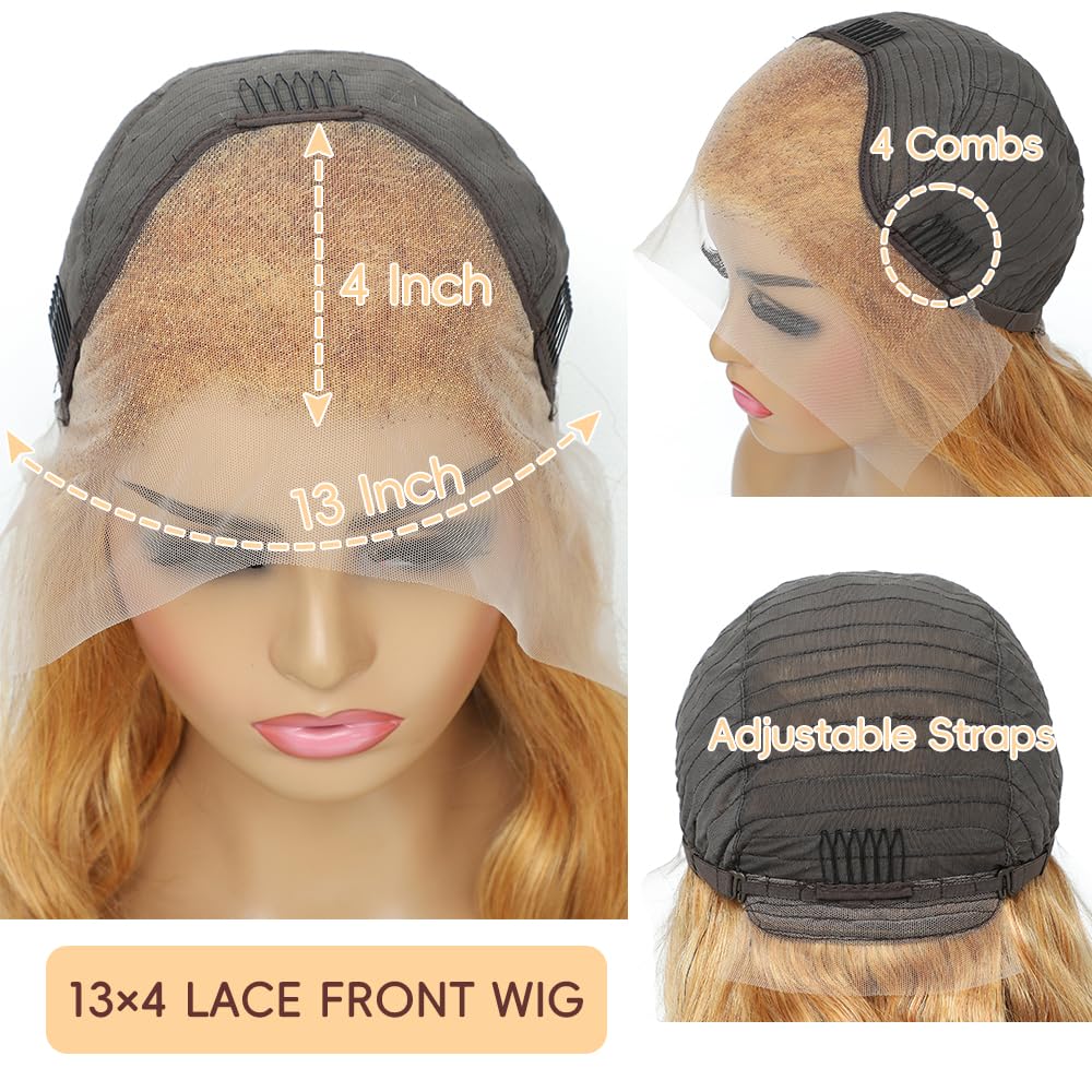 Boumon Honey Blonde HD lace front wig 200 percent density for fuller waves
