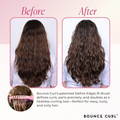 Bounce Curl Define EdgeLift Brush teal close-up bristles provide gentle glide and frizz control.