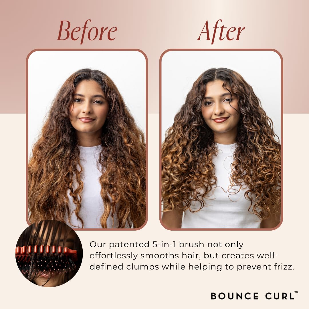 Bounce Curl Define EdgeLift Brush round-tip bristles glide easily through hair