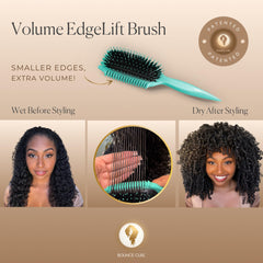 Bounce Curl edge-design brush teal helps bangs and layers with precise curl separation.