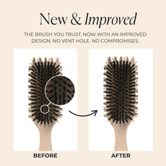 Bounce Curl Original Define EdgeLift Brush tan bristles closeup highlighting flexible round tips.