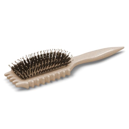 Bounce Curl Original Define EdgeLift Brush tan handle with parting feature for heatless curling.