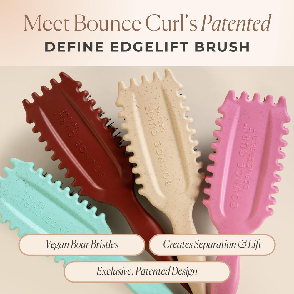 Bounce Curl Original Define EdgeLift Brush tan vegan bristles care and frizz control.