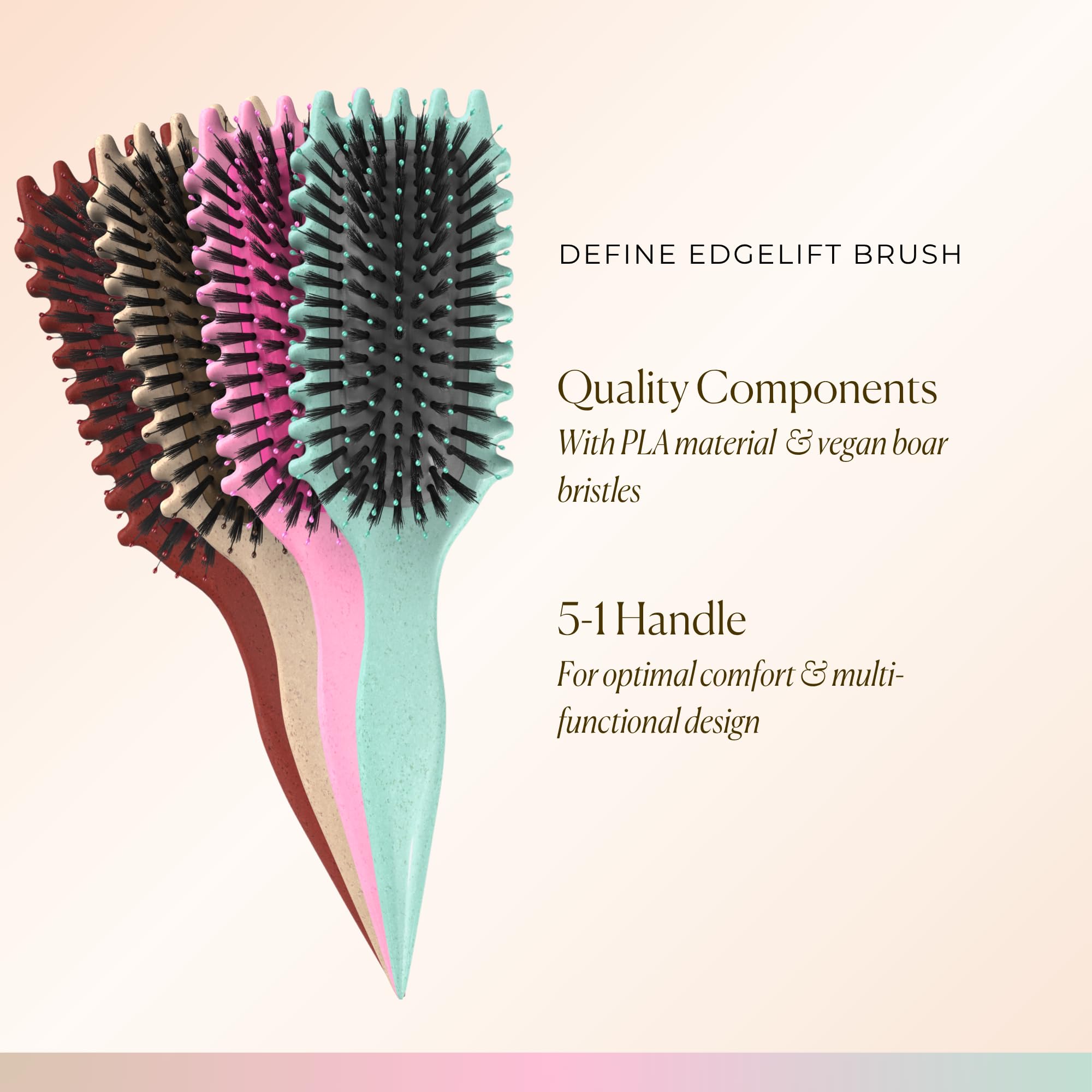 Bounce Curl Original Define EdgeLift Brush tan ventilation hole design for quicker air-drying.