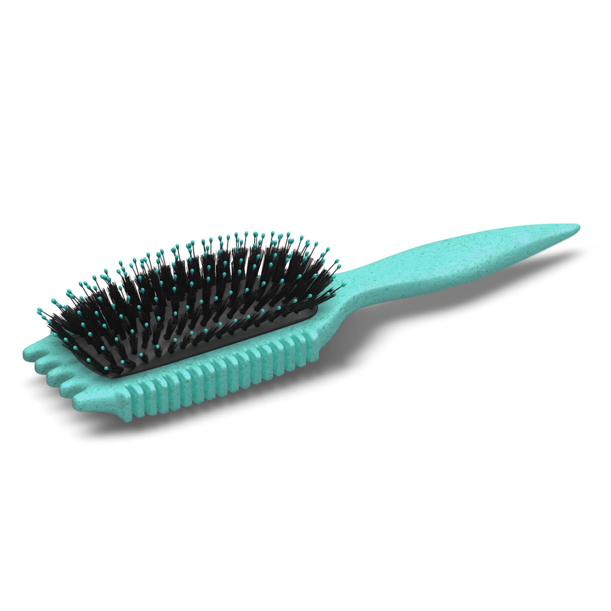 Bounce Curl all-in-one brush teal delivers smoothing and separating for cohesive curls.