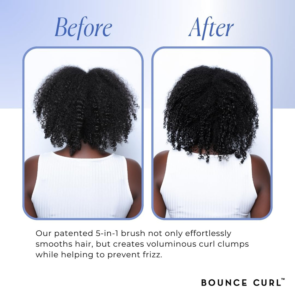 Bounce Curl Volume EdgeLift Brush bangs-styling view demonstrates top edge for softer volume.